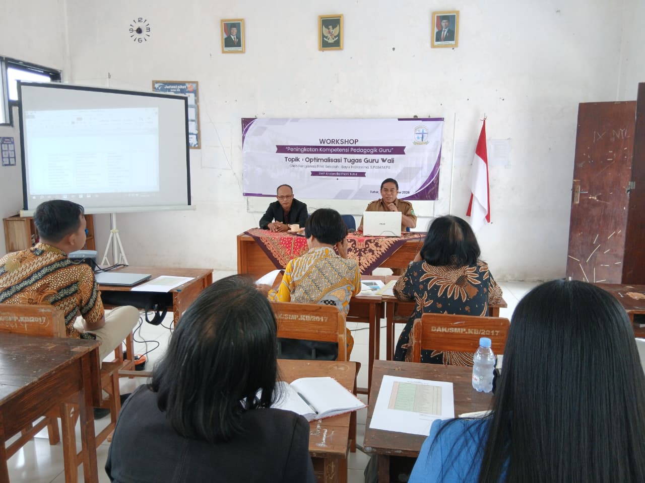 Kegiatan Workshop bersama Pengawas Bina Sekolah, Bapak Bayu Indrasena